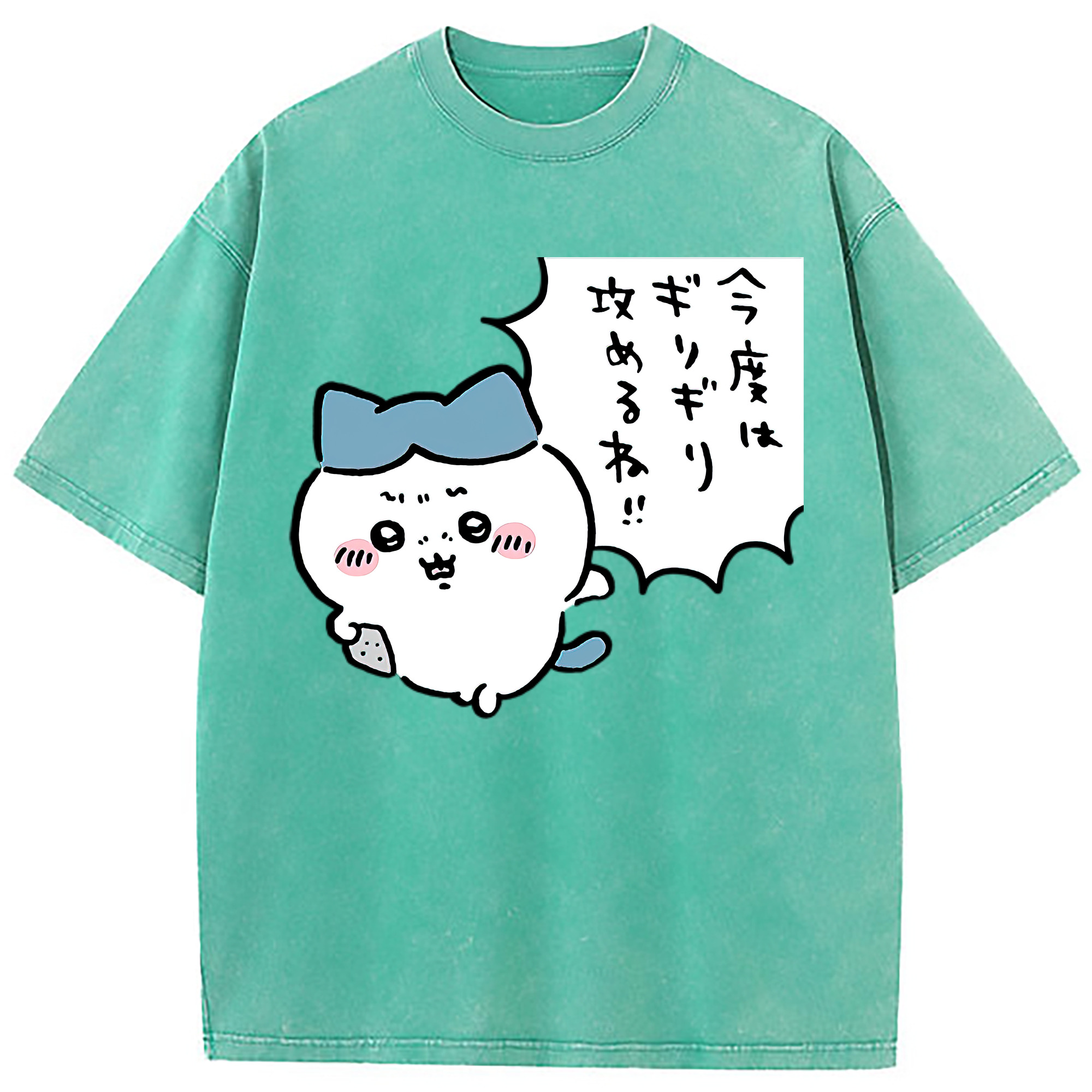 （画像用） ちいかわ ハチワレ Chii-kawa hachiware 綿100% ヴィンテージ風 半袖Tシャツ（フロントプリント）